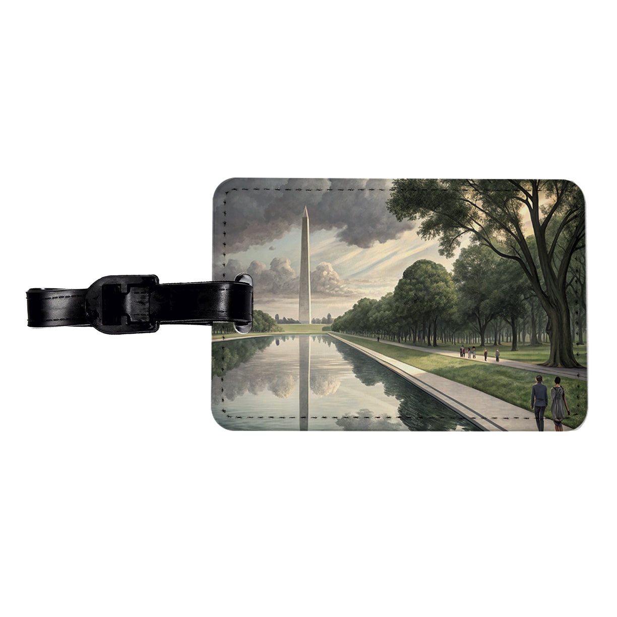 National Mall Reflecting Pool In Washington DC Travel Faux Leather Luggage Tag