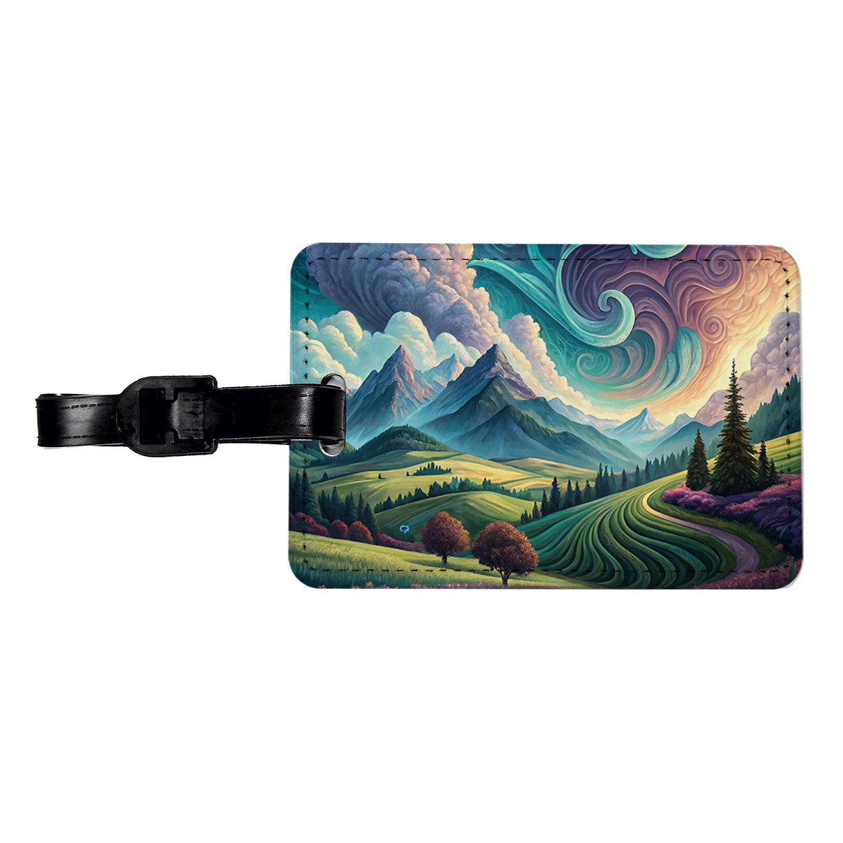 Abstract Pastels Landscape Travel Faux Leather Luggage Tag