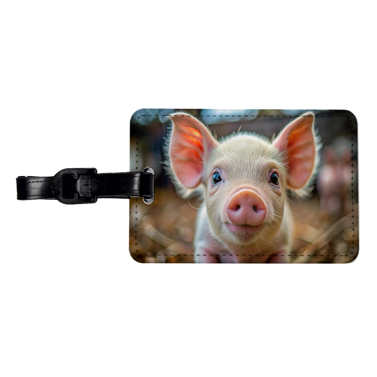Baby Pig Face Travel Faux Leather Luggage Tag