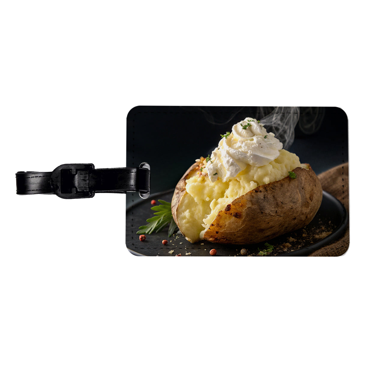 Baked Potato Travel Faux Leather Luggage Tag