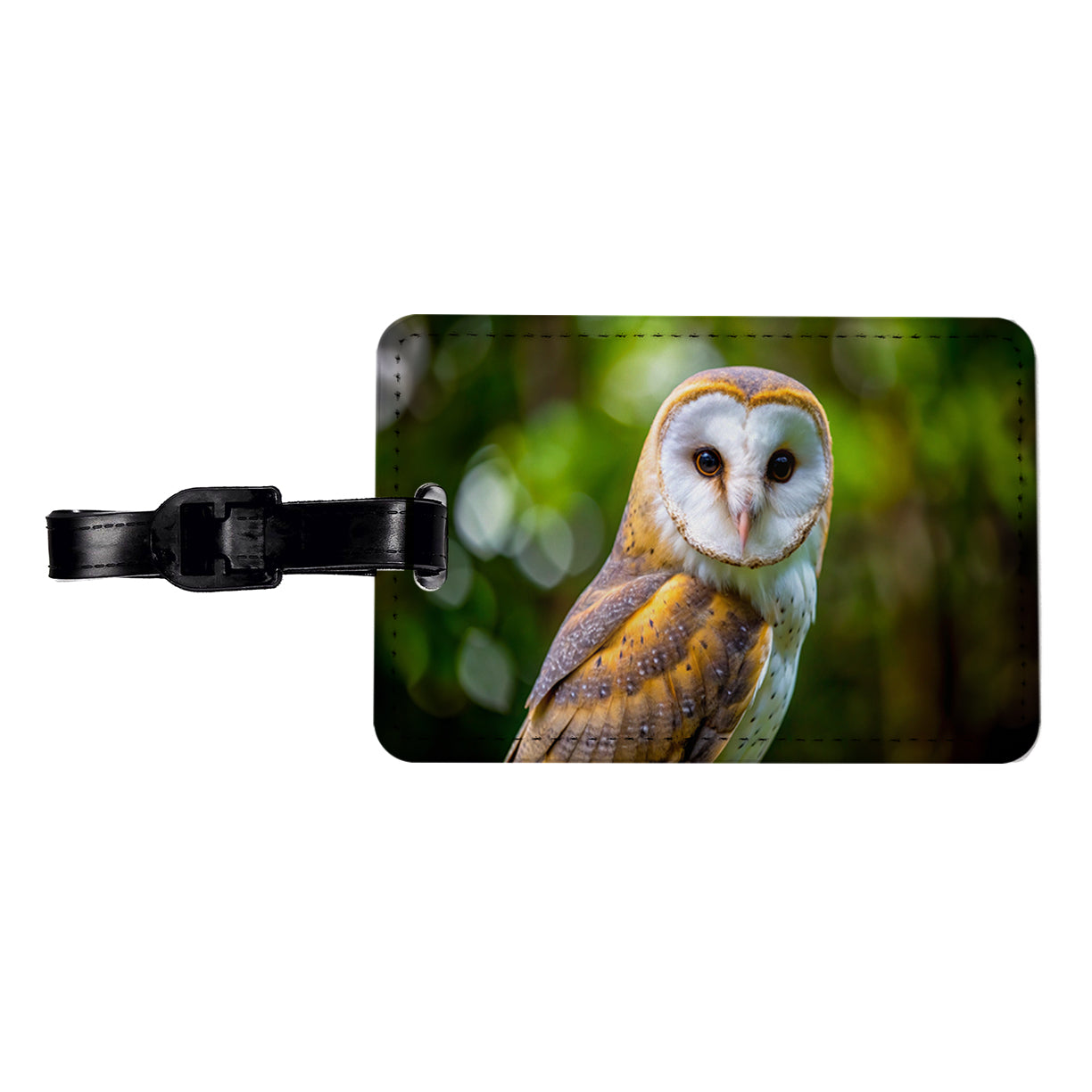 Barn Owl Raptor Bird Of Prey Travel Faux Leather Luggage Tag