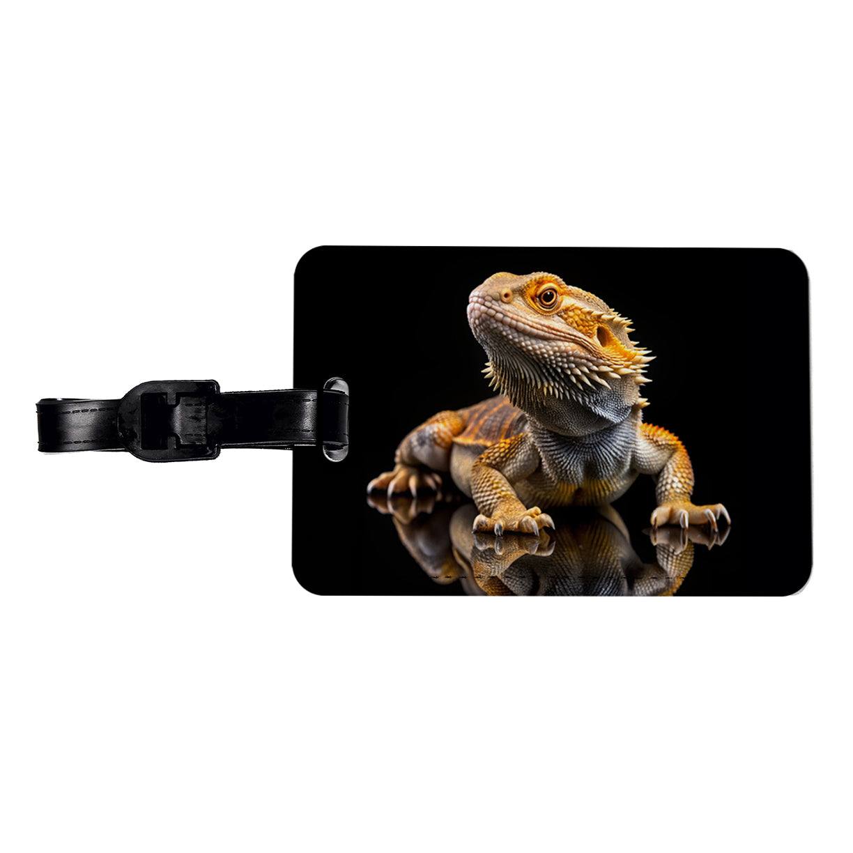 Bearded Dragon Lizard Reptile Travel Faux Leather Luggage Tag