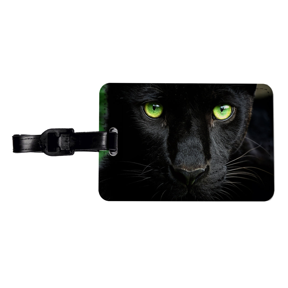 Black Panther Eyes Travel Faux Leather Luggage Tag
