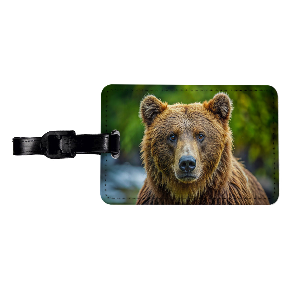 Brown Bear Travel Faux Leather Luggage Tag