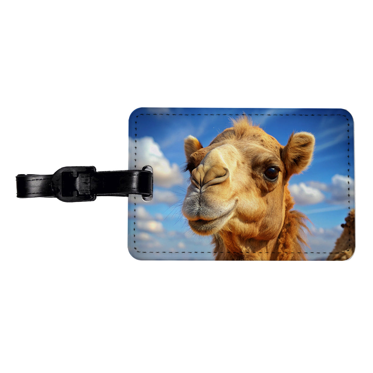 Camel Travel Faux Leather Luggage Tag