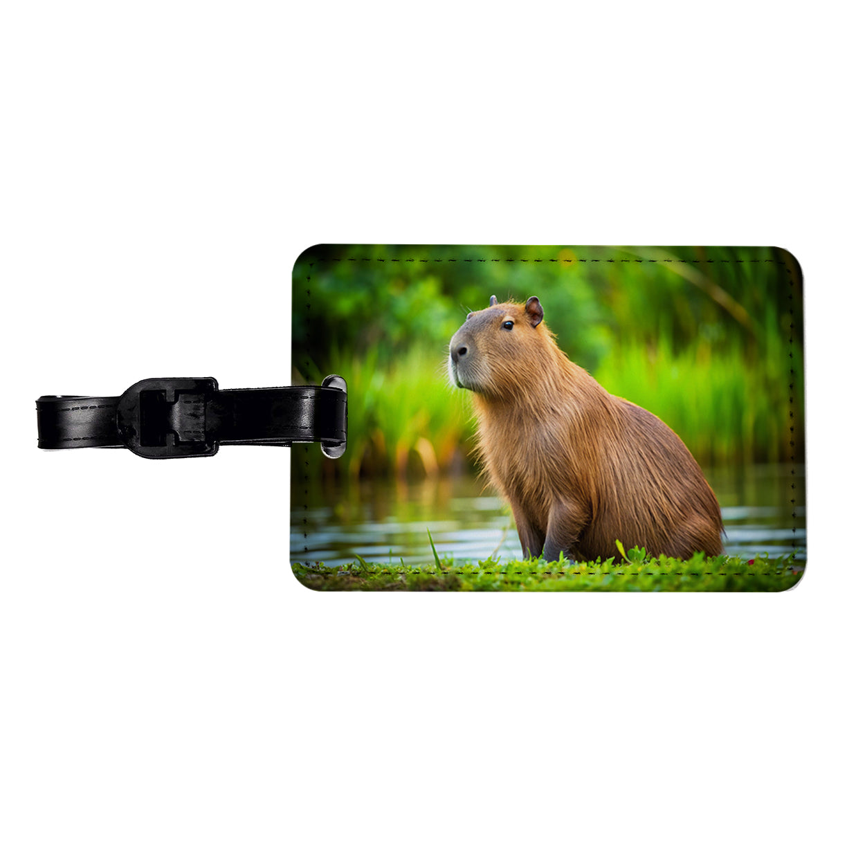 Capybara Travel Faux Leather Luggage Tag