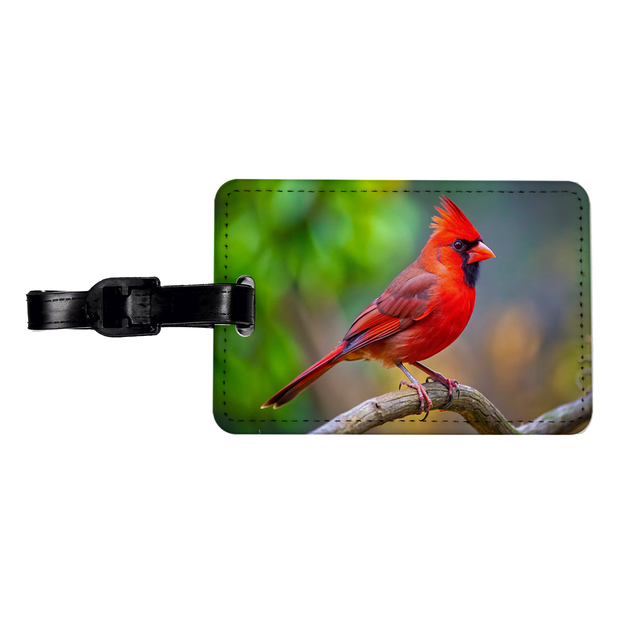 Cardinal Backyard Bird Travel Faux Leather Luggage Tag