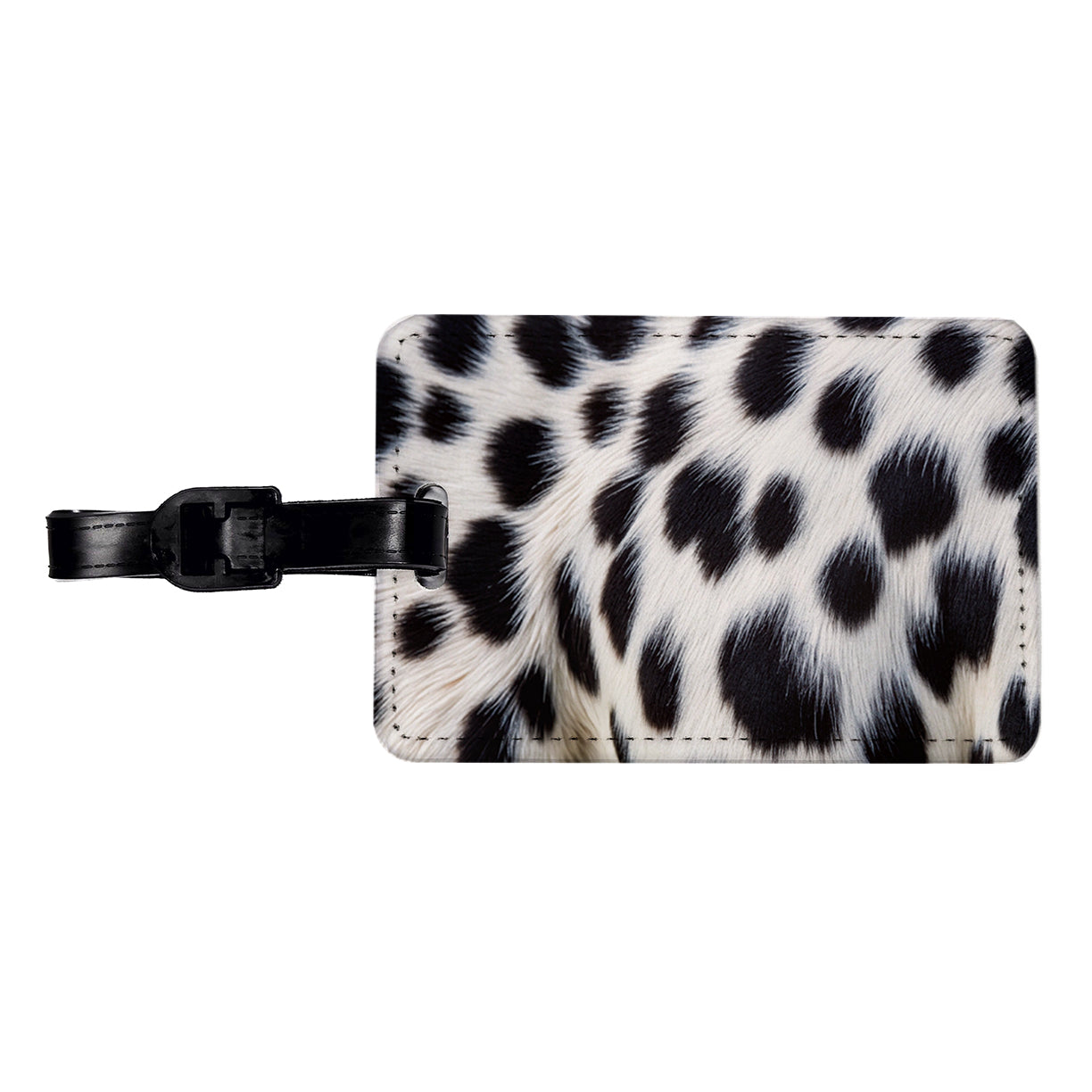 Dalmatian Dog Fur Spotted Pattern Travel Faux Leather Luggage Tag