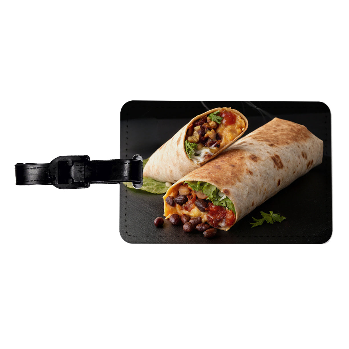 Mexican Burrito Travel Faux Leather Luggage Tag