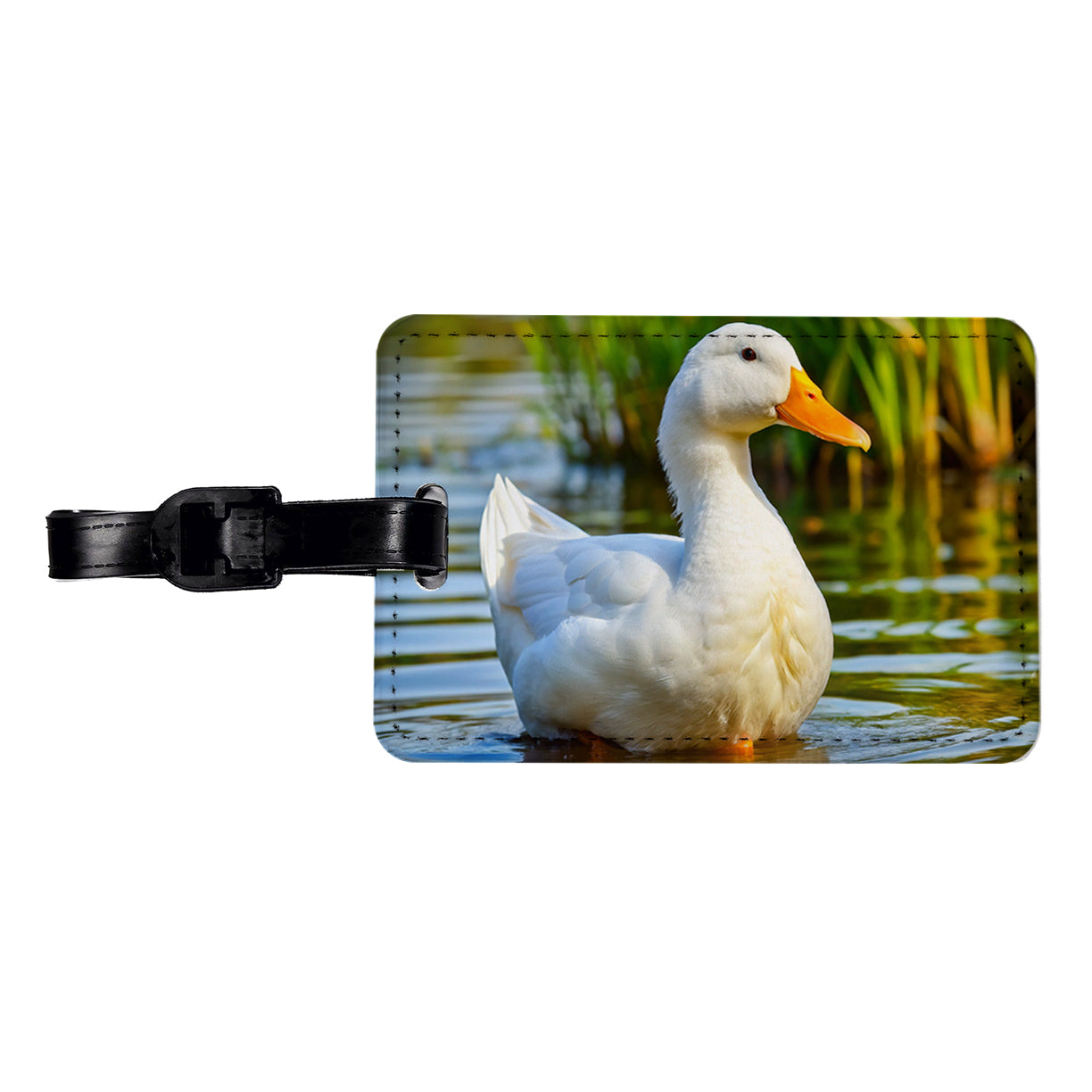 Pekin Duck Travel Faux Leather Luggage Tag