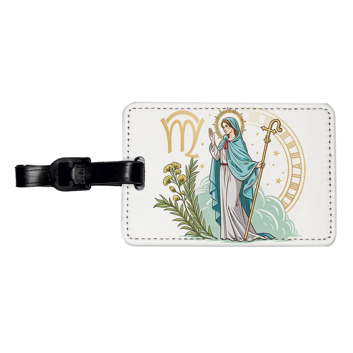 Zodiac Horoscope Symbol Virgo Maiden Virgin Travel Faux Leather Luggage Tag