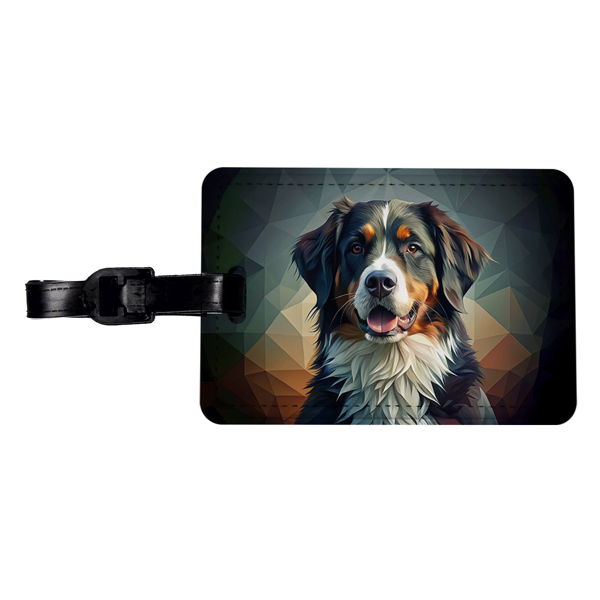 Bernese Mountain Dog Contemporary Art Travel Faux Leather Luggage Tag