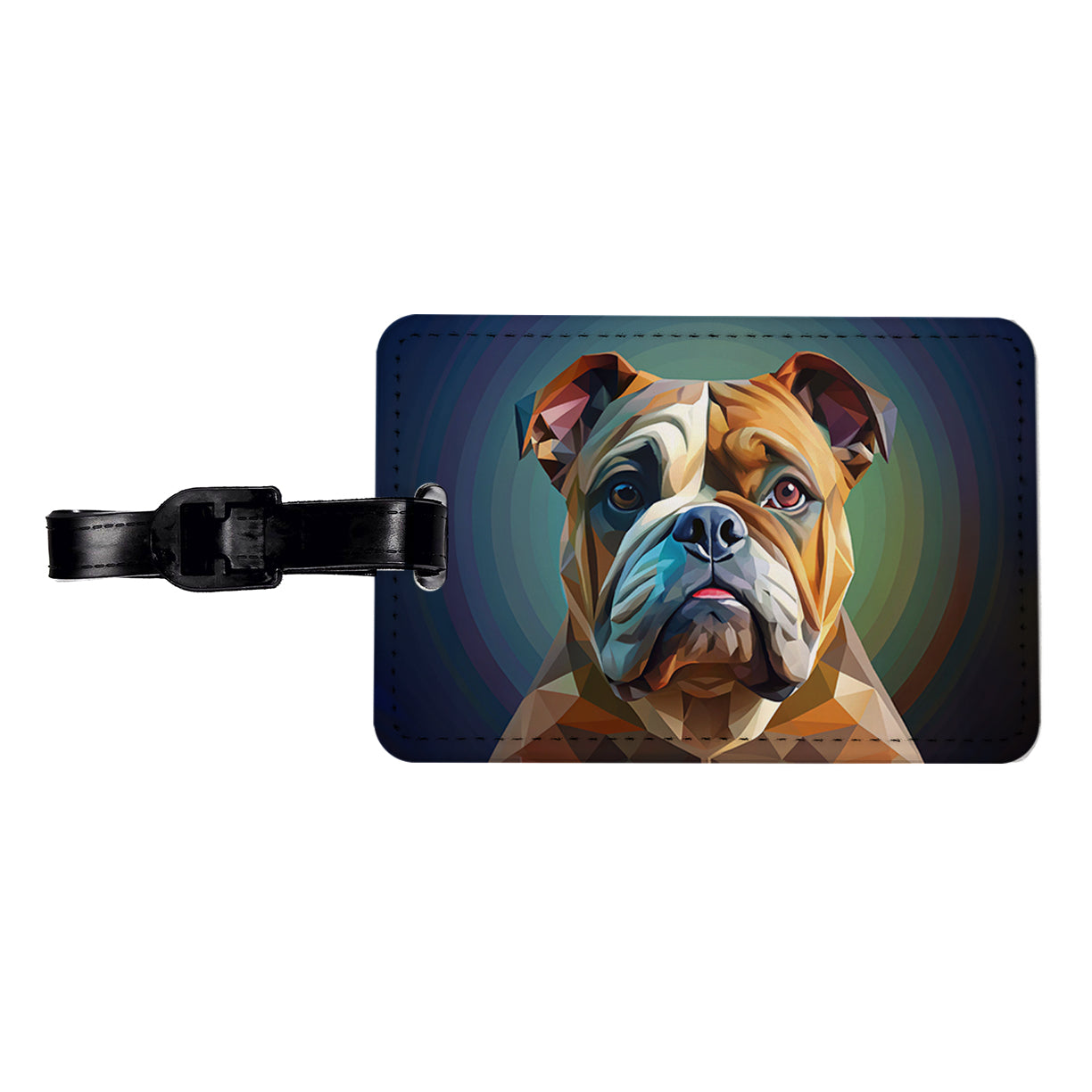 Bulldog Dog Contemporary Art Travel Faux Leather Luggage Tag