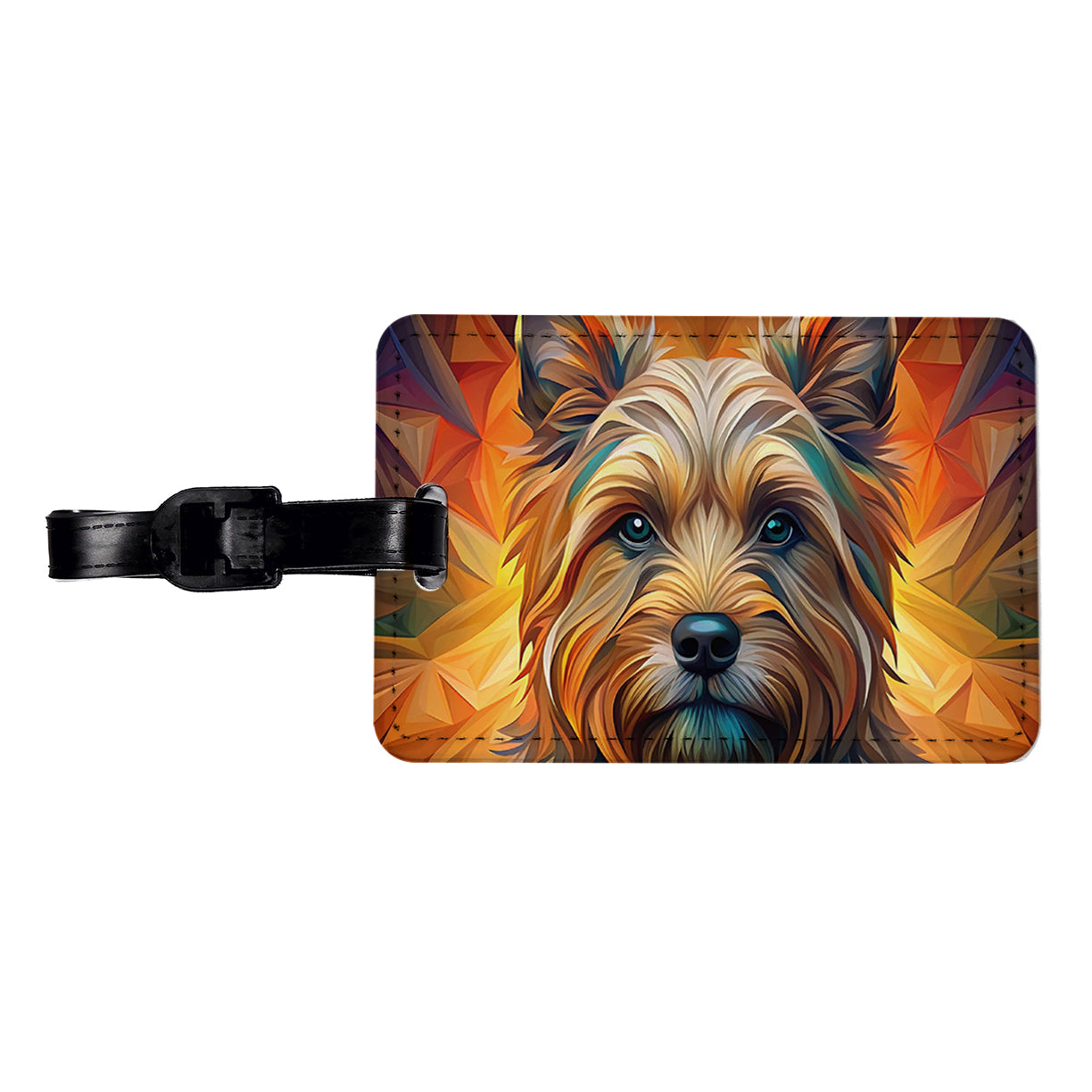 Cairn Terrier Dog Abstract Stylized Art Travel Faux Leather Luggage Tag