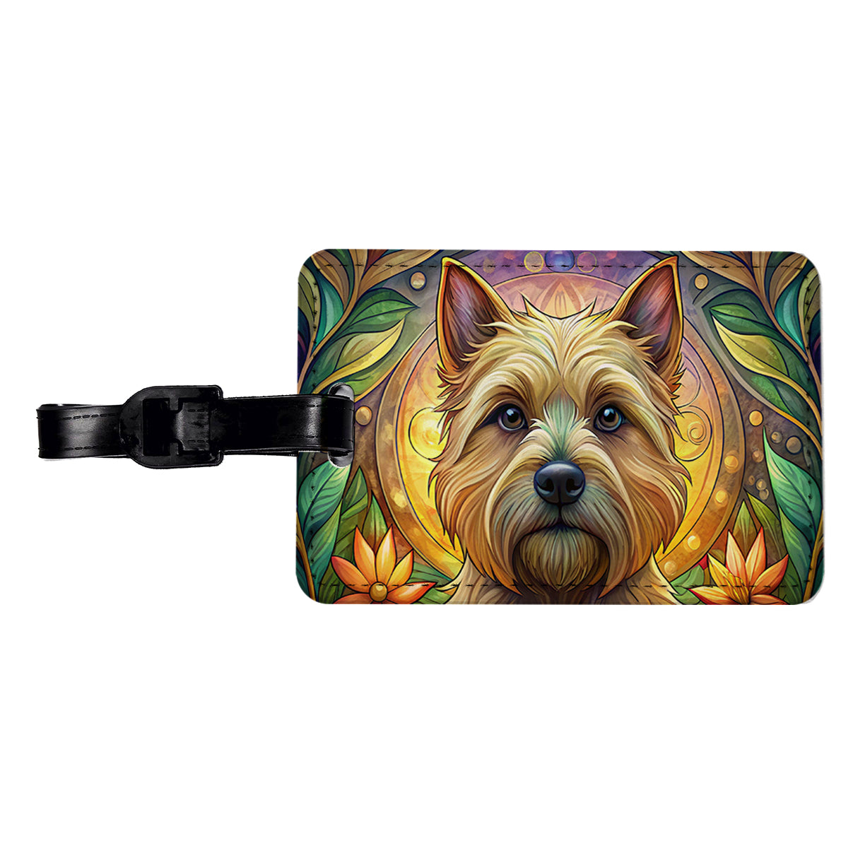 Cairn Terrier Dog Art Nouveau Travel Faux Leather Luggage Tag
