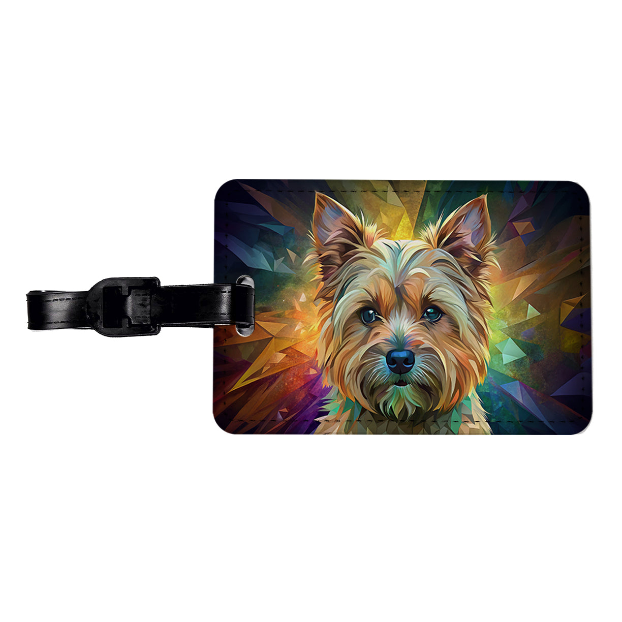 Cairn Terrier Dog Contemporary Art Travel Faux Leather Luggage Tag