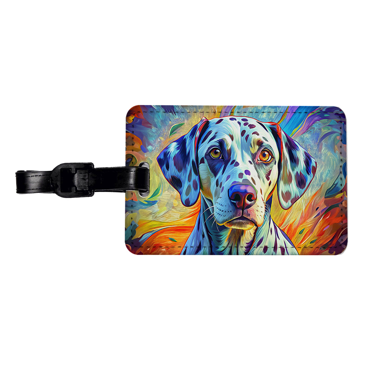 Dalmatian Dog Pop Art Travel Faux Leather Luggage Tag