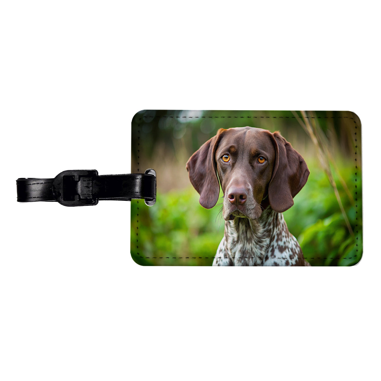 German Shorthaired Pointer Dog Photo Travel Faux Leather Luggage Tag