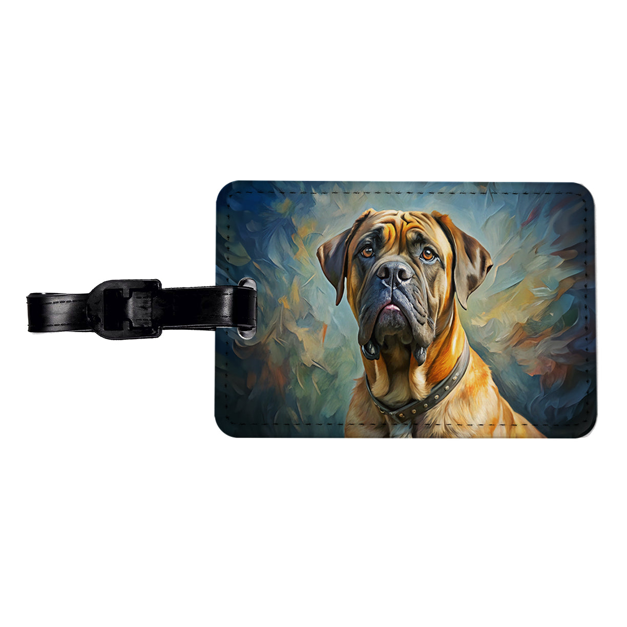 Mastiff Dog Expressionism Art Travel Faux Leather Luggage Tag
