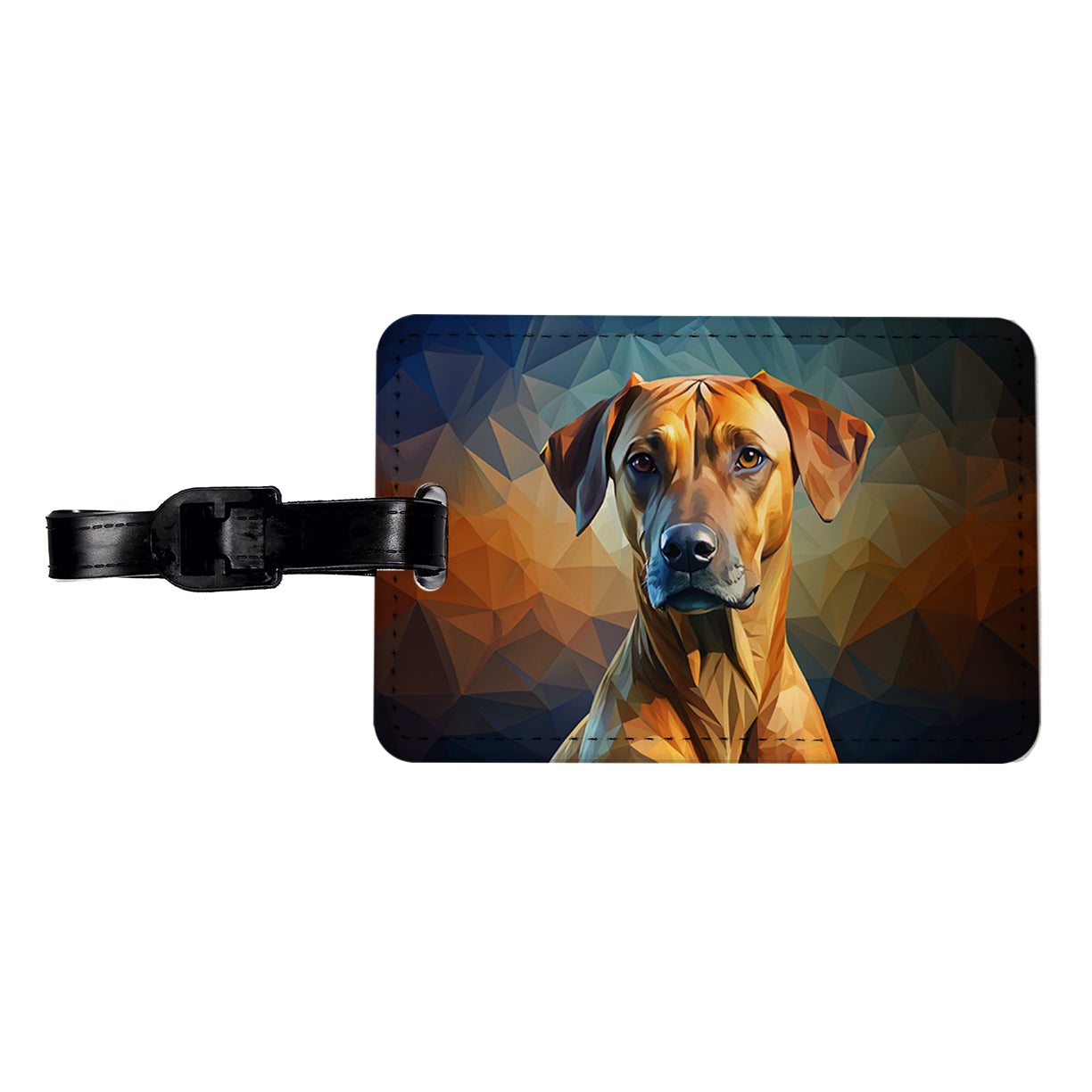 Rhodesian Ridgeback Dog Abstract Stylized Art Travel Faux Leather Luggage Tag