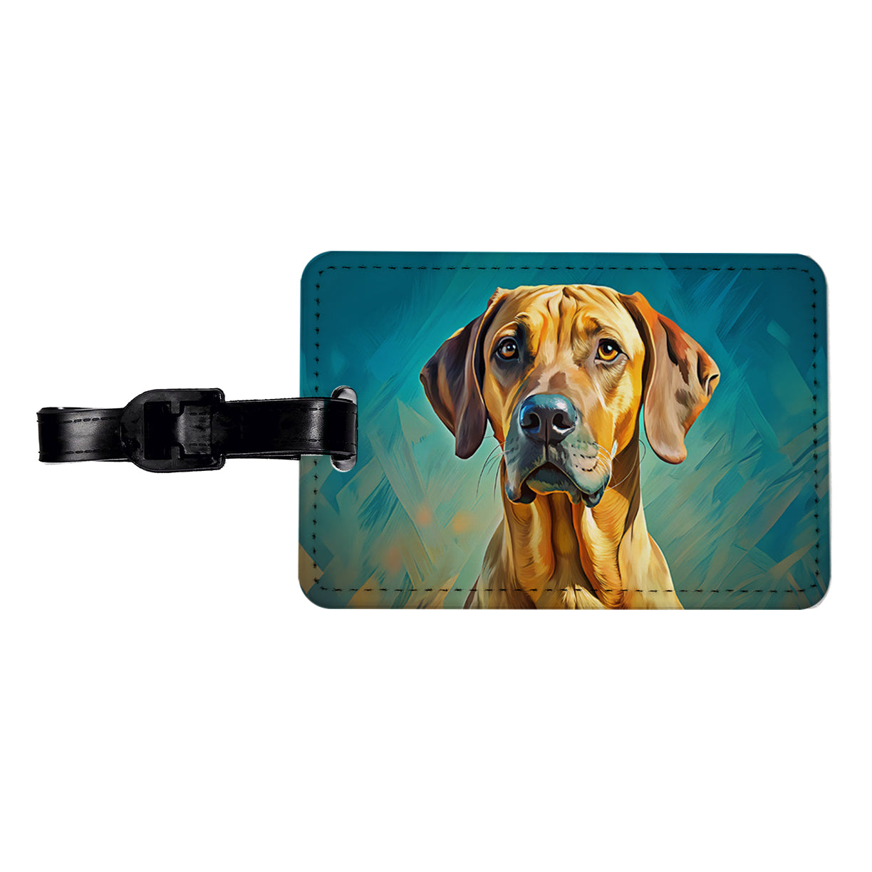Rhodesian Ridgeback Dog Pop Art Travel Faux Leather Luggage Tag