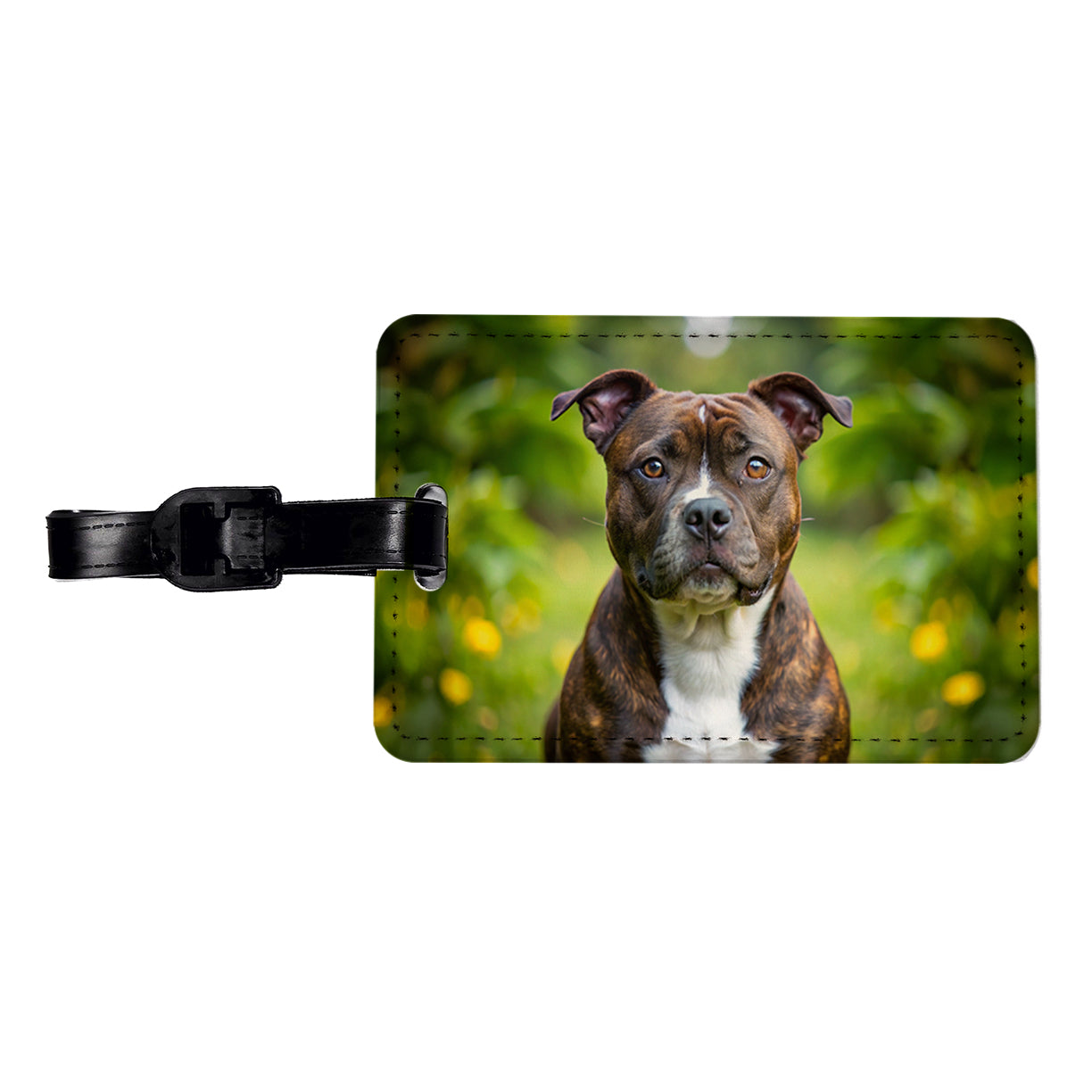 Staffordshire Bull Terrier Staffy Dog Photo Travel Faux Leather Luggage Tag