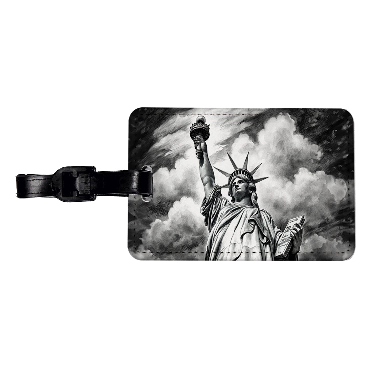 Sketch Of Statue Of Liberty New York City Travel Faux Leather Luggage Tag