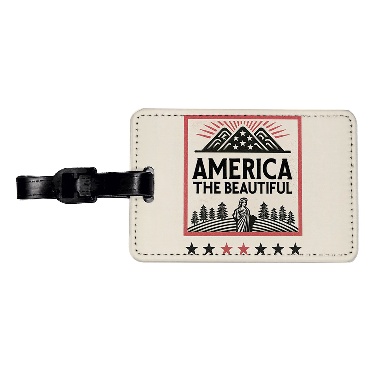 America The Beautiful United States USA Travel Faux Leather Luggage Tag