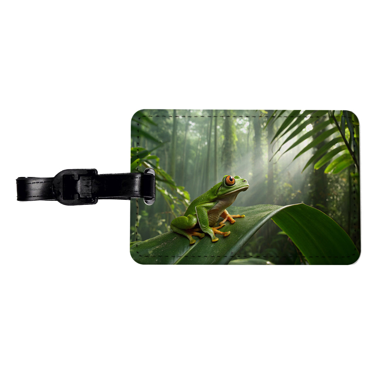 Puerto Rico Frog Cute Travel Faux Leather Luggage Tag
