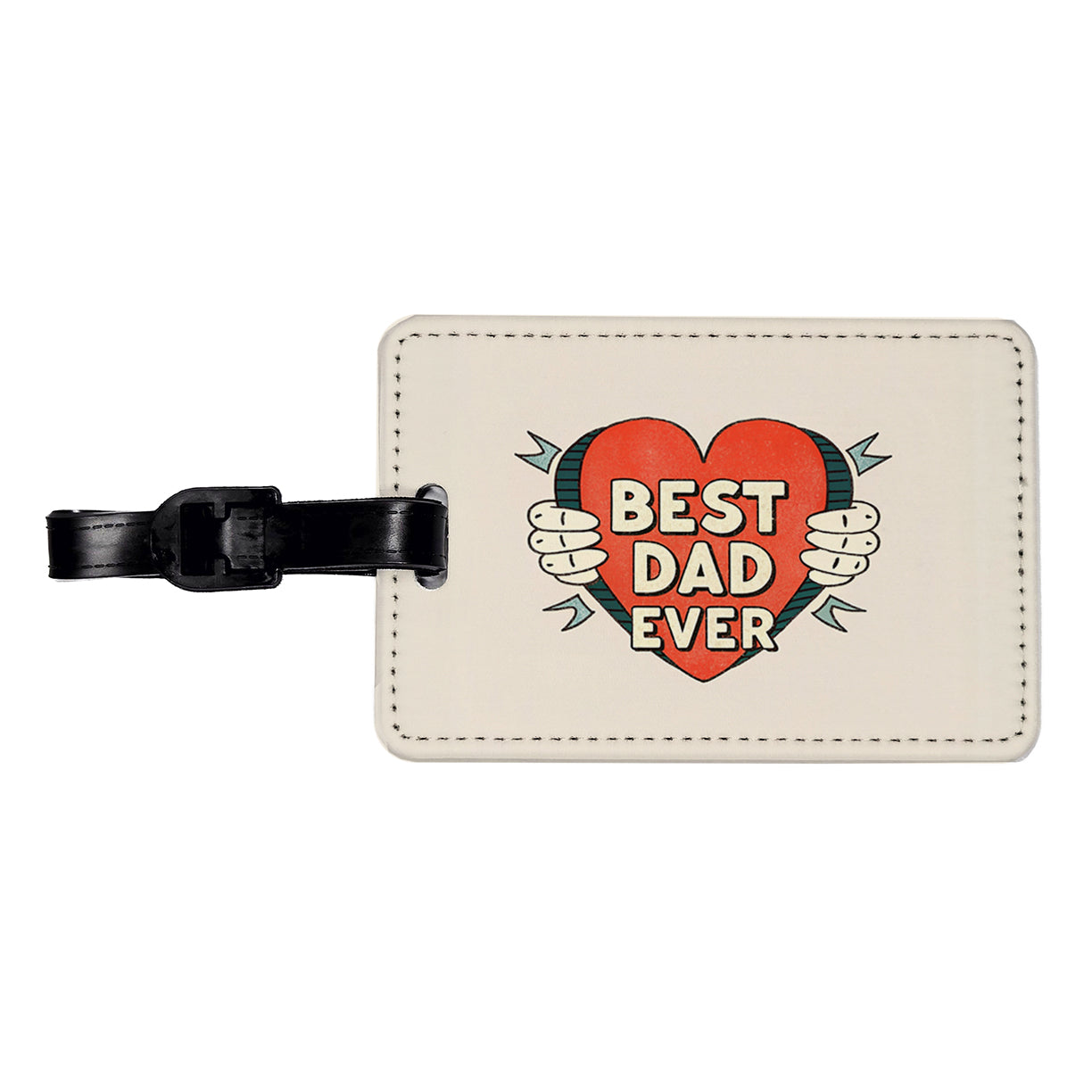 Best Dad Ever Travel Faux Leather Luggage Tag
