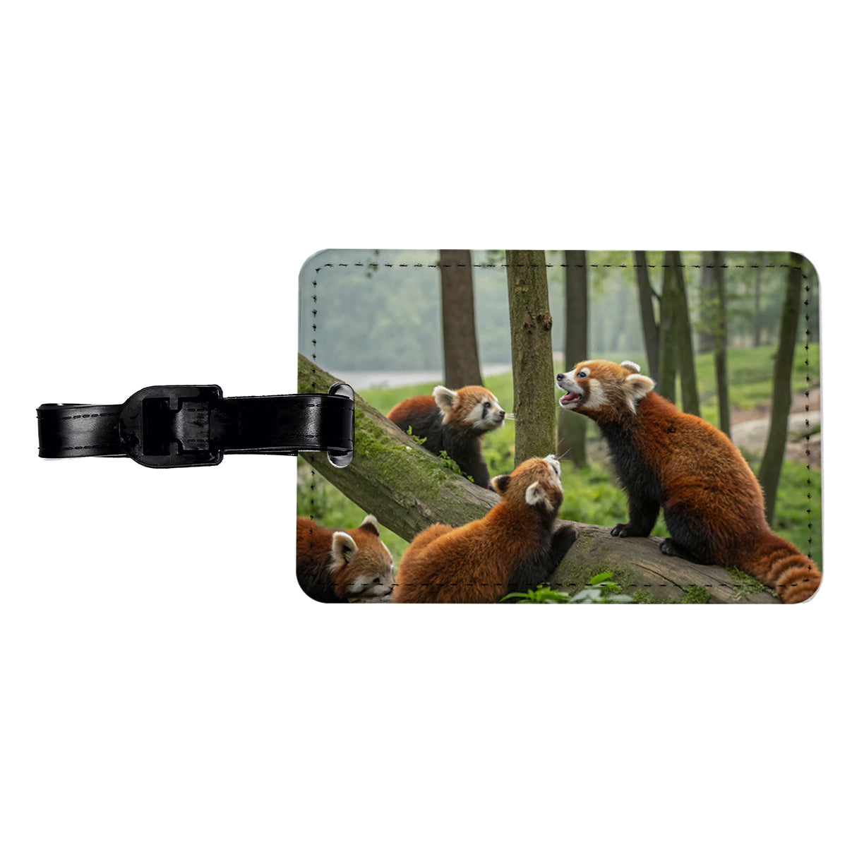 Bunch Of Red Pandas Travel Faux Leather Luggage Tag