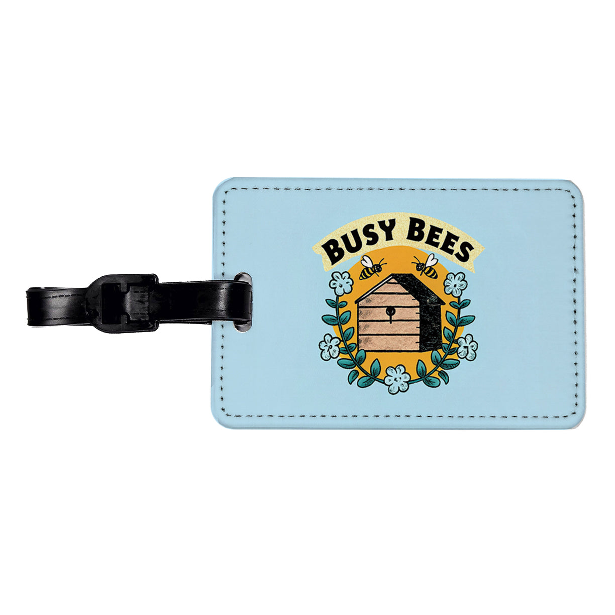 Busy Bees Travel Faux Leather Luggage Tag