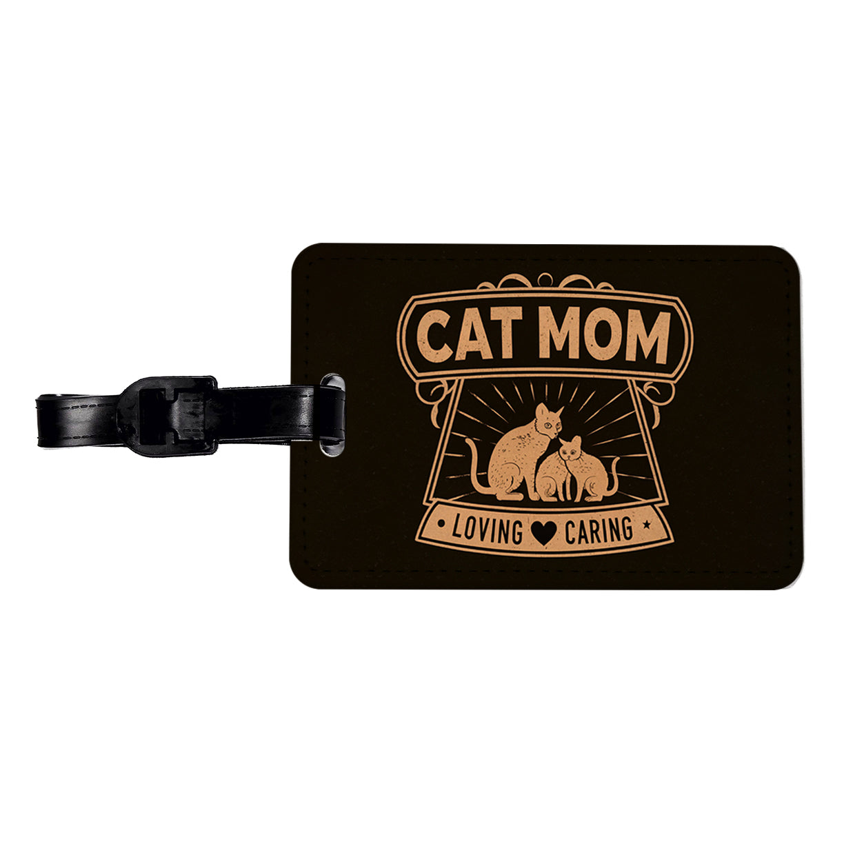 Cat Mom Travel Faux Leather Luggage Tag