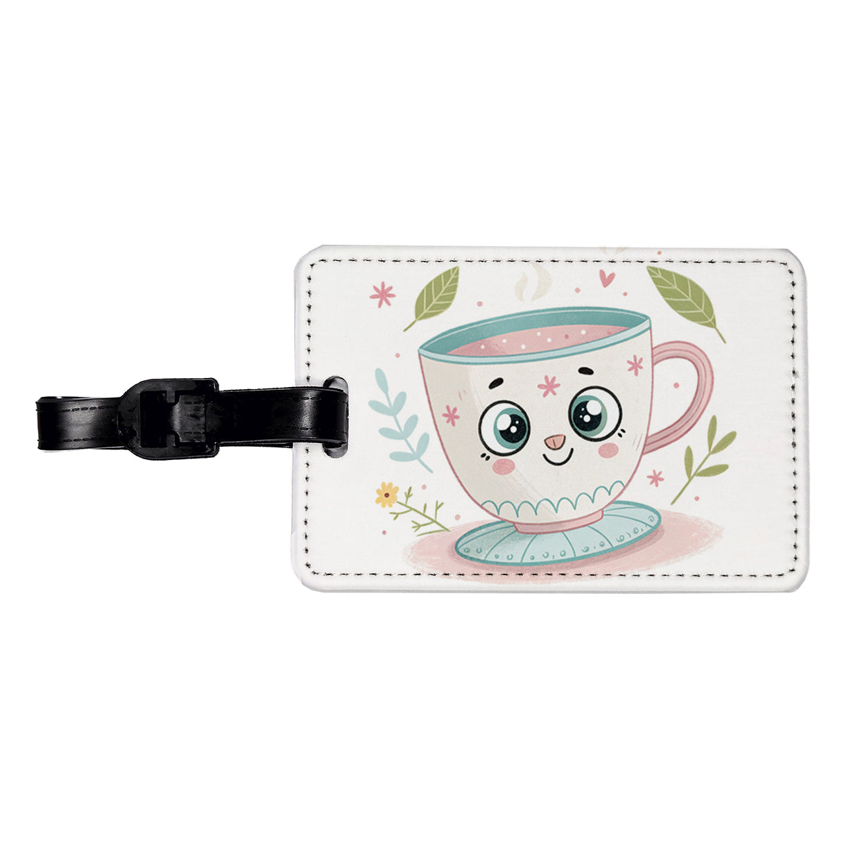 Kawaii Tea Cup Travel Faux Leather Luggage Tag