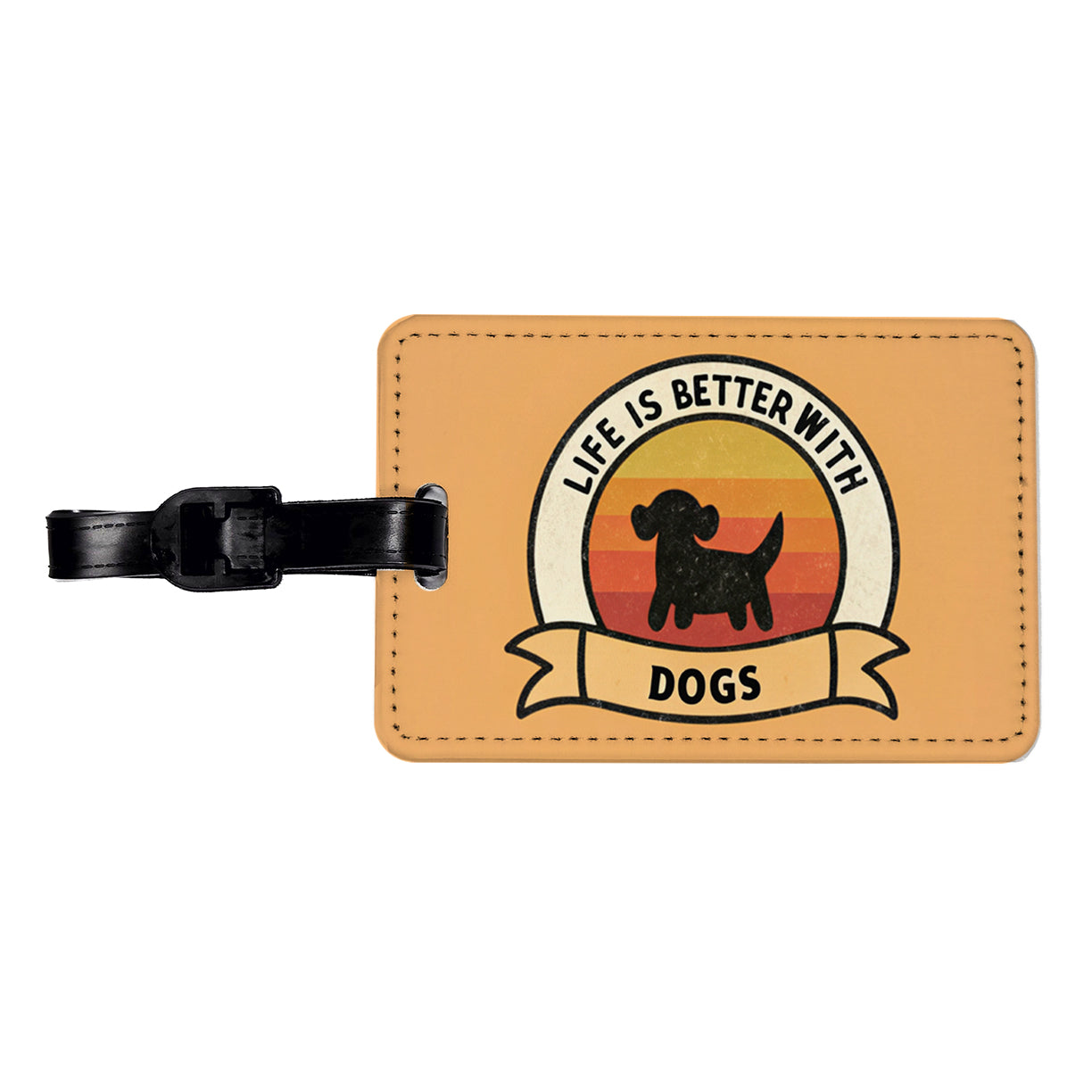 Life Is Better With Dogs Travel Faux Leather Luggage Tag