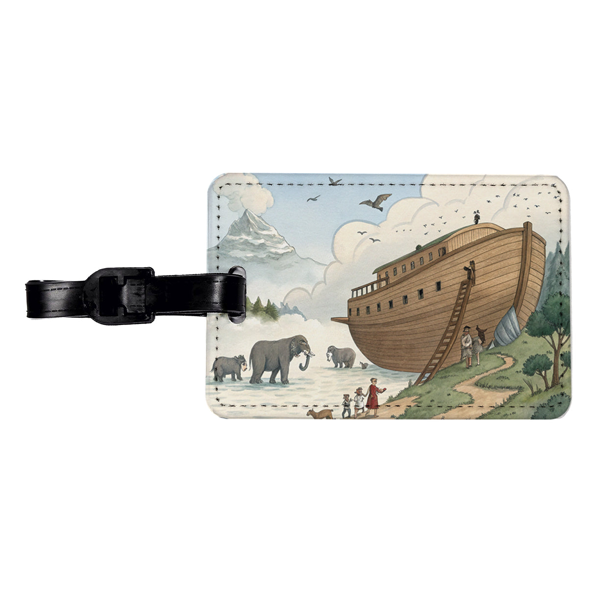 Noah's Ark Animals Travel Faux Leather Luggage Tag
