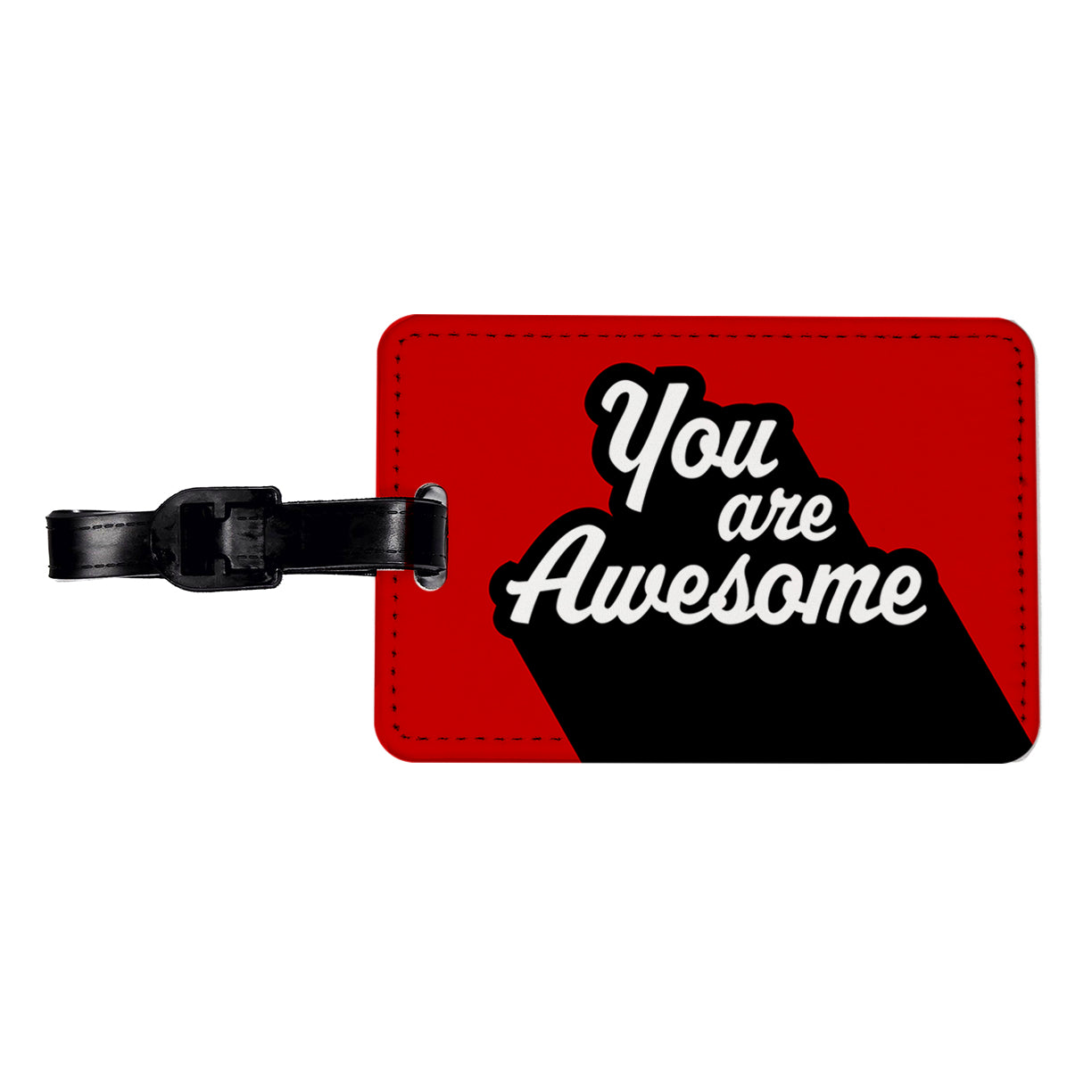 You Are Awesome Funny Inspirational Red Travel Faux Leather Luggage Tag