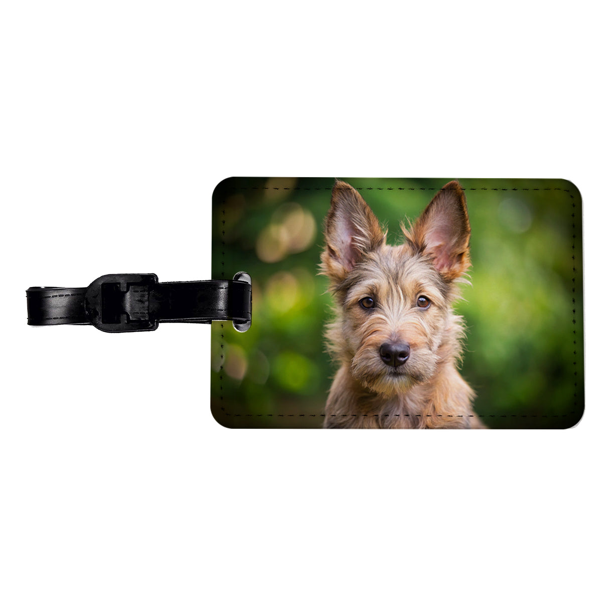 Berger Picard Dog Puppy Photo Travel Faux Leather Luggage Tag