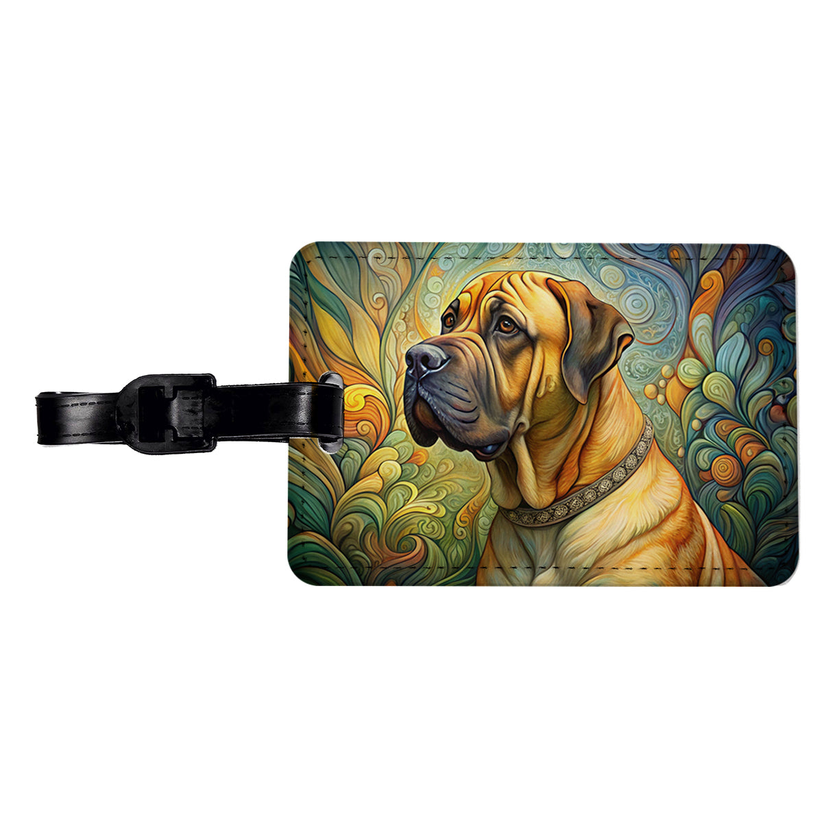 Boerboel Dog Art Nouveau Travel Faux Leather Luggage Tag