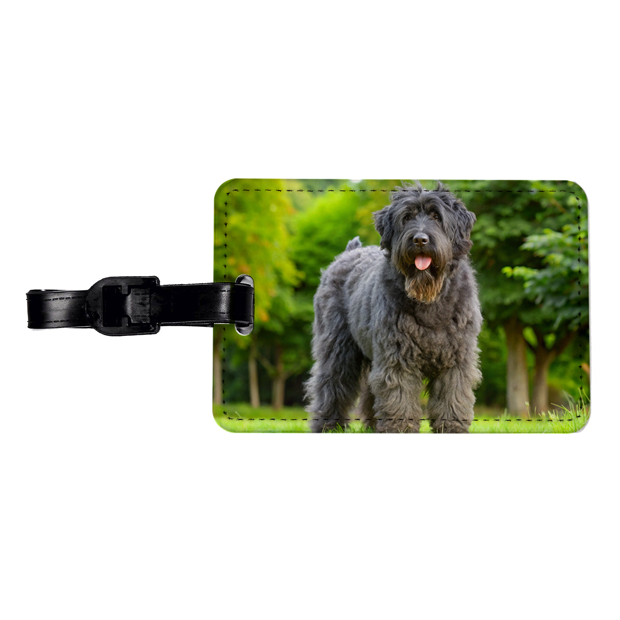 Bouviers Des Flandres Dog Photo Travel Faux Leather Luggage Tag