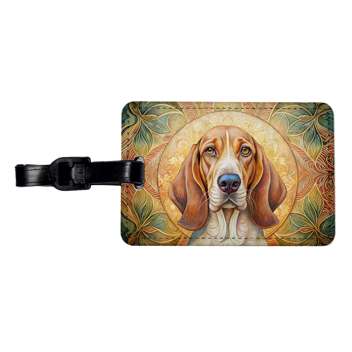 Bracco Italiano Dog Art Nouveau Travel Faux Leather Luggage Tag