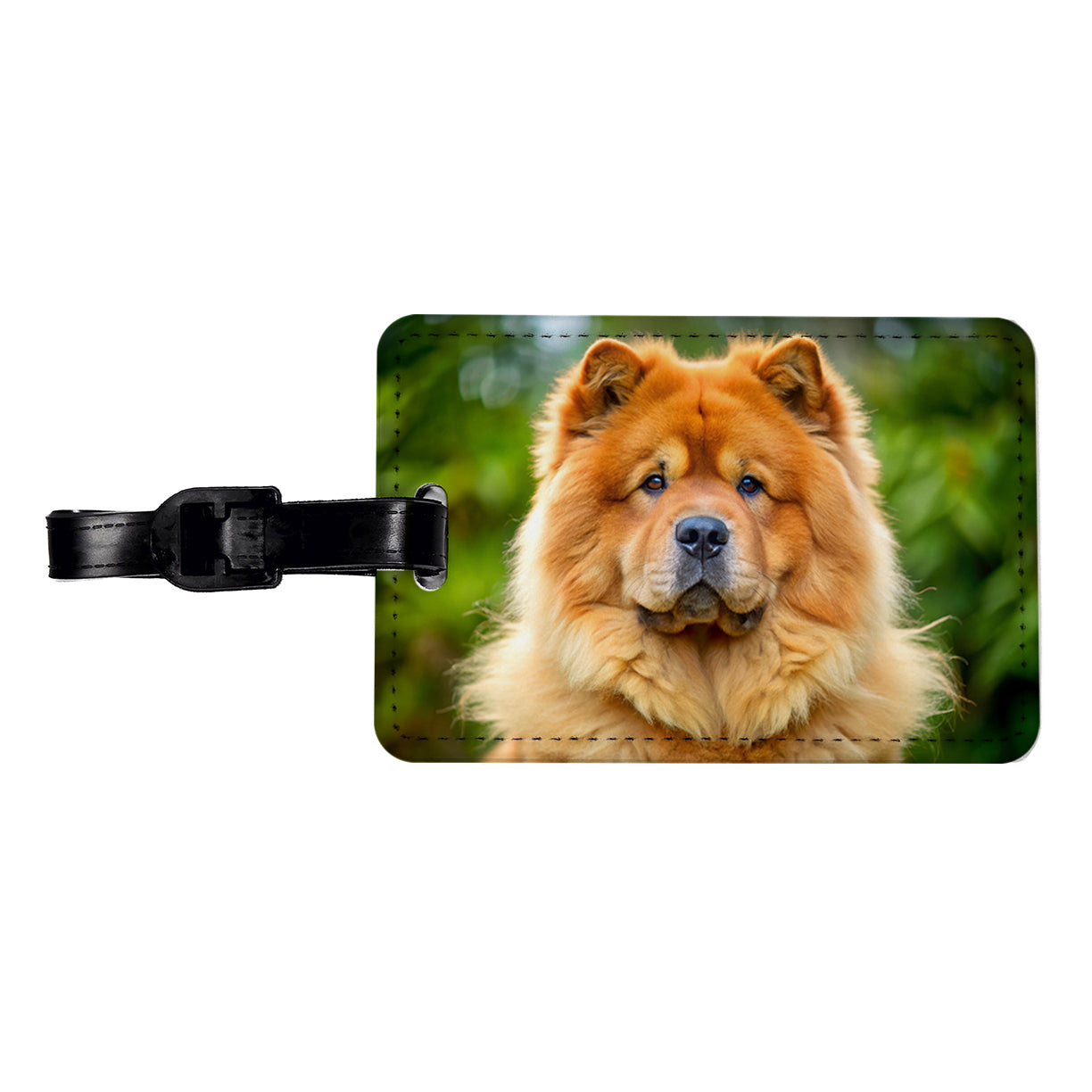 Chow Chow Dog Photo Travel Faux Leather Luggage Tag