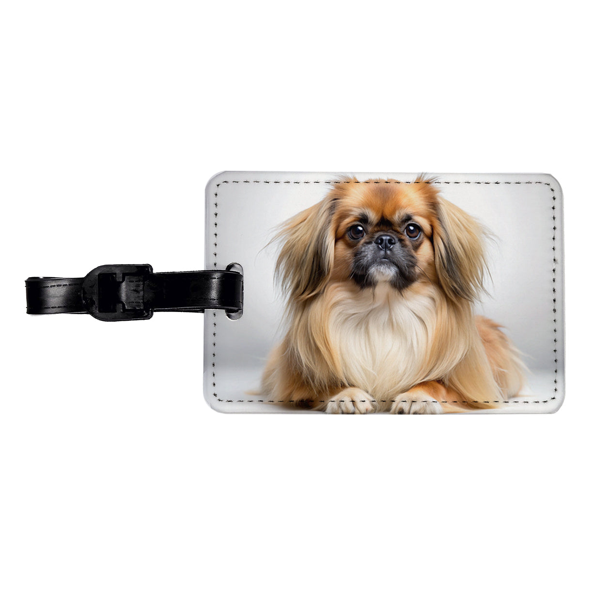 Pekingese Dog Photo Travel Faux Leather Luggage Tag