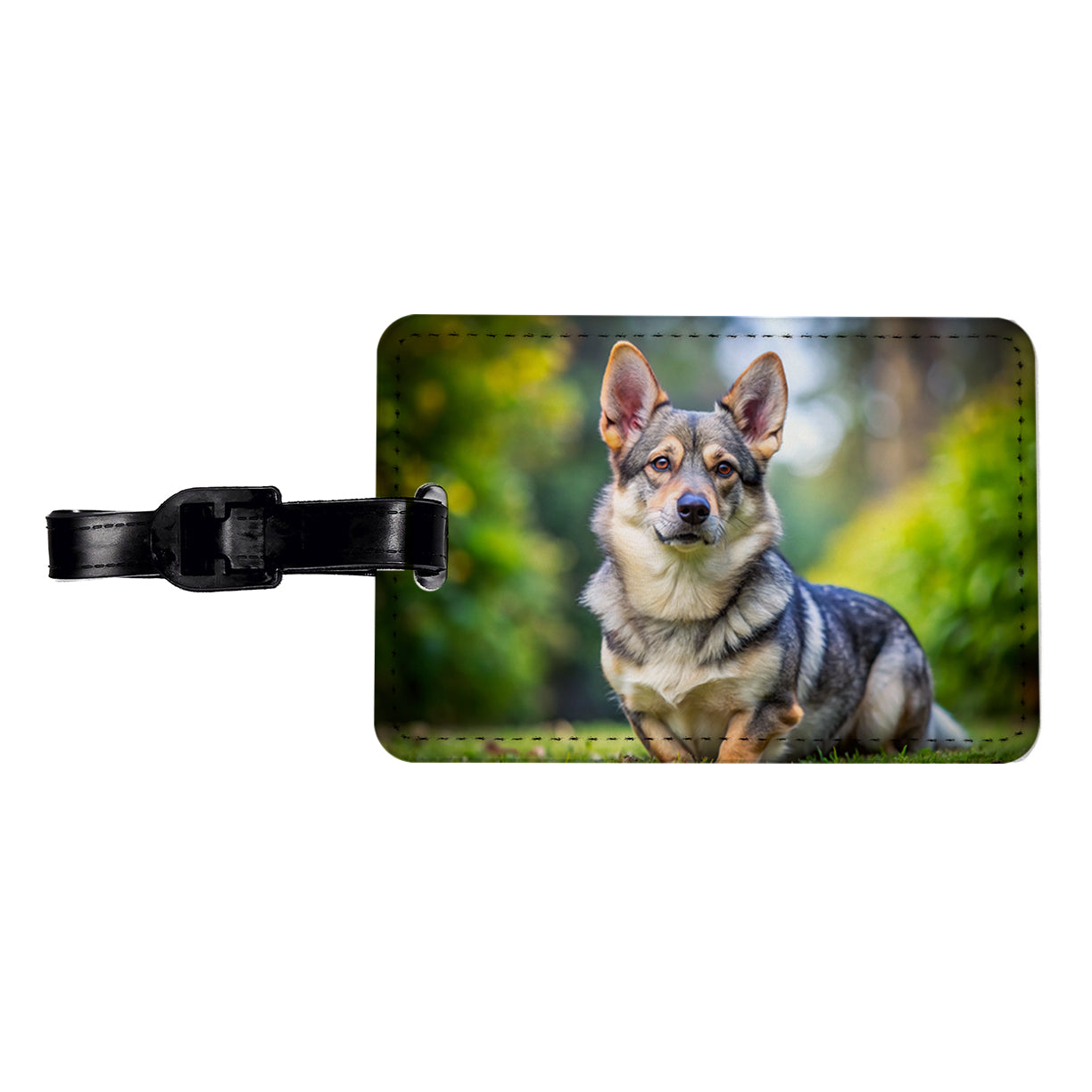 Swedish Vallhund Dog Photo Travel Faux Leather Luggage Tag