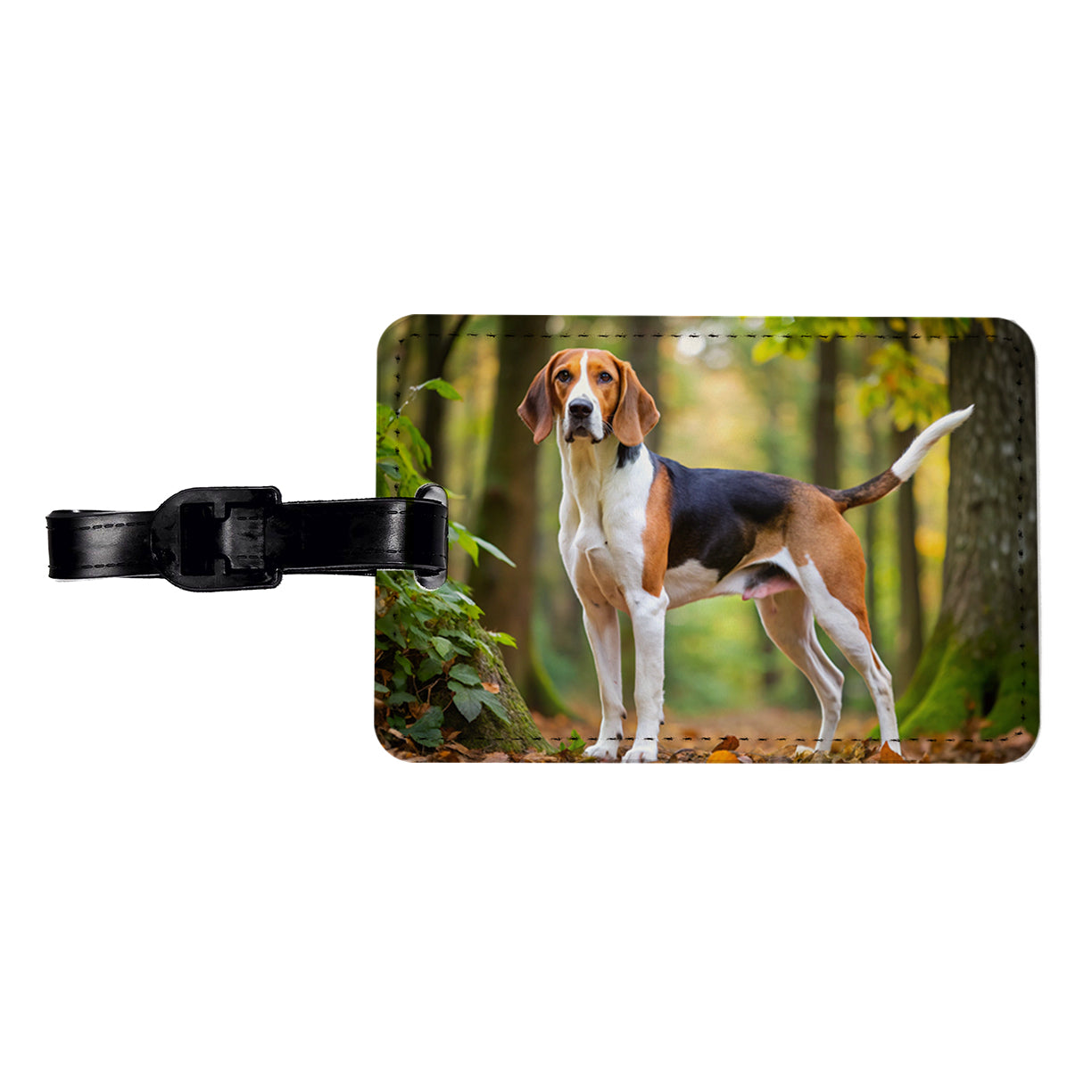 Treeing Walker Coonhound Dog Photo Travel Faux Leather Luggage Tag