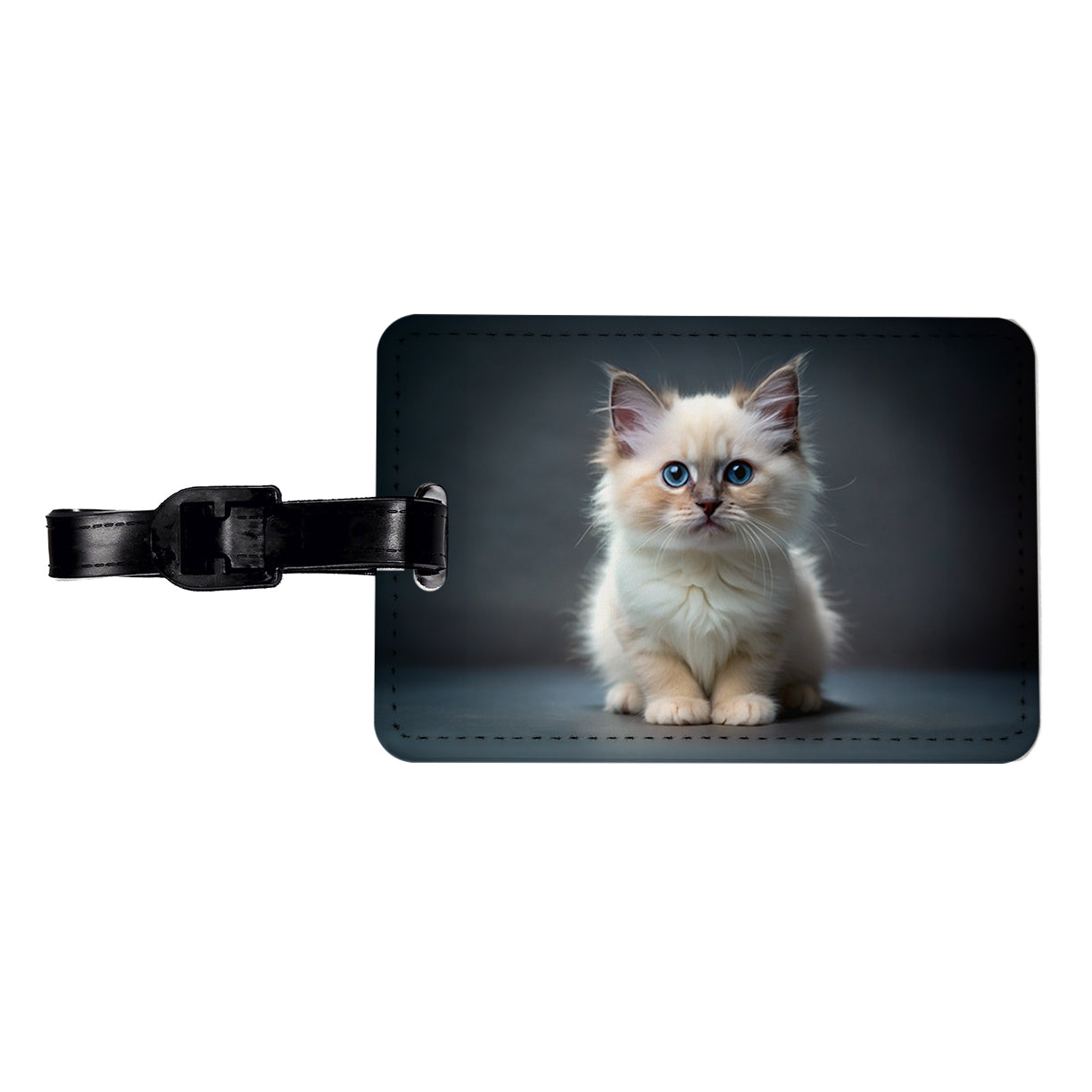 Birman Cat Kitten Photo Travel Faux Leather Luggage Tag