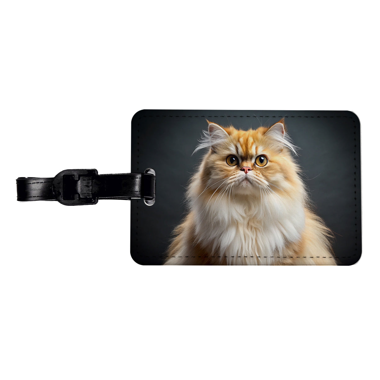 Classic Persian Cat Photo Travel Faux Leather Luggage Tag