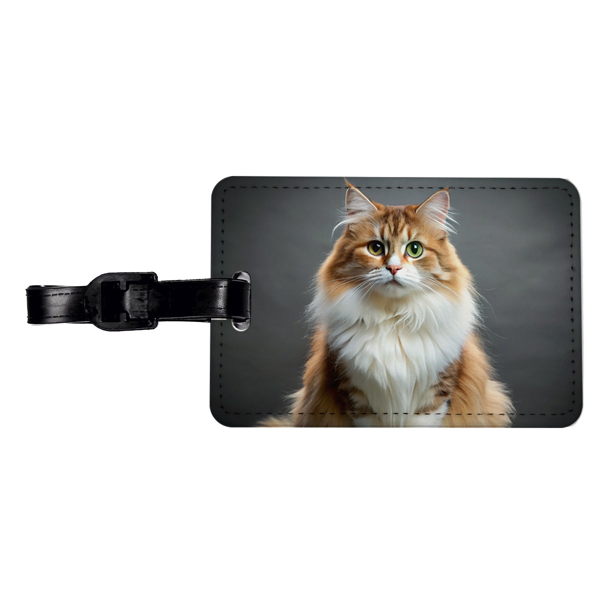Ragamuffin Cat Photo Travel Faux Leather Luggage Tag