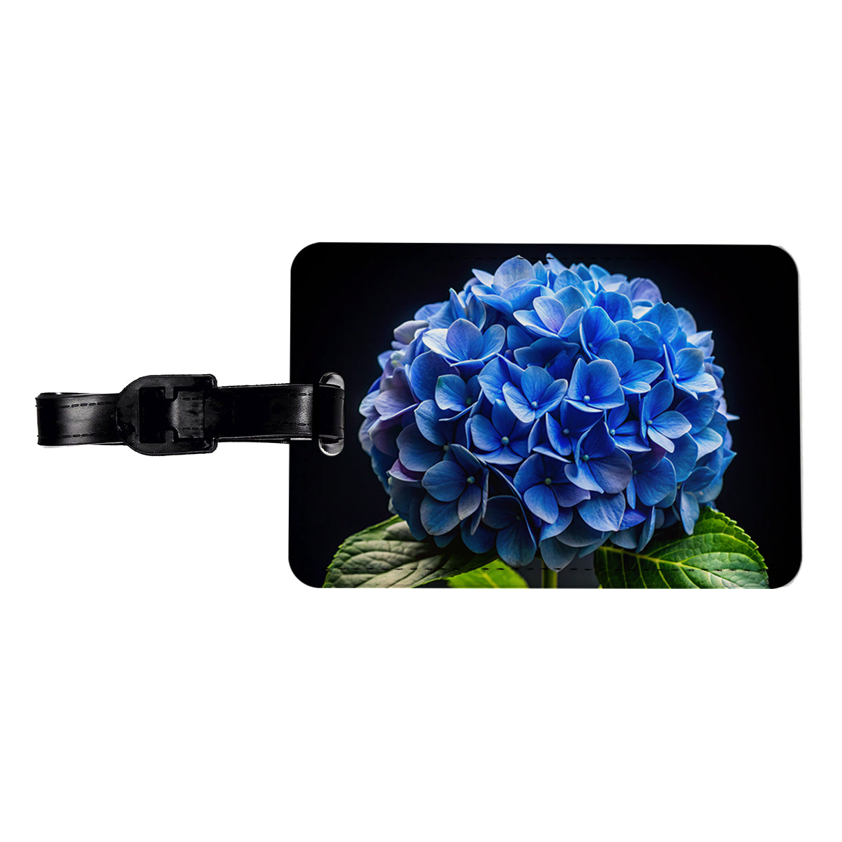 Blue Hydrangea Flower Photo Travel Faux Leather Luggage Tag
