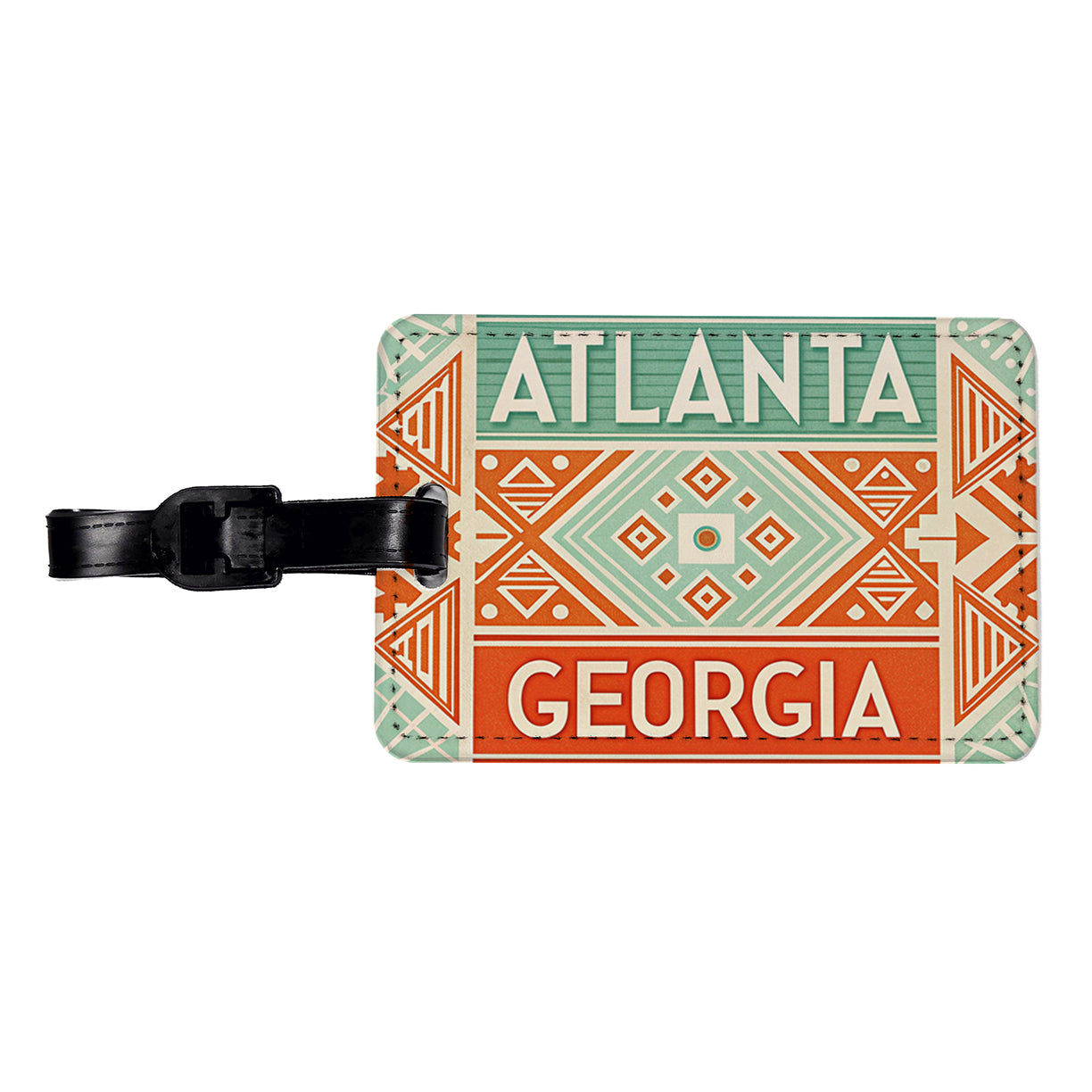 Atlanta GA Georgia Travel Vacation Stamp Travel Faux Leather Luggage Tag
